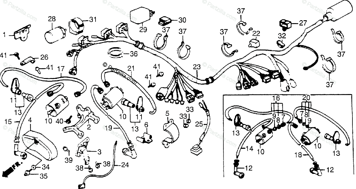 Honda Motorcycle 1985 OEM Parts Diagram for Wire Harness | Partzilla.com  1985 Honda Shadow 500 Cdi Box Wiring Diagram    Partzilla
