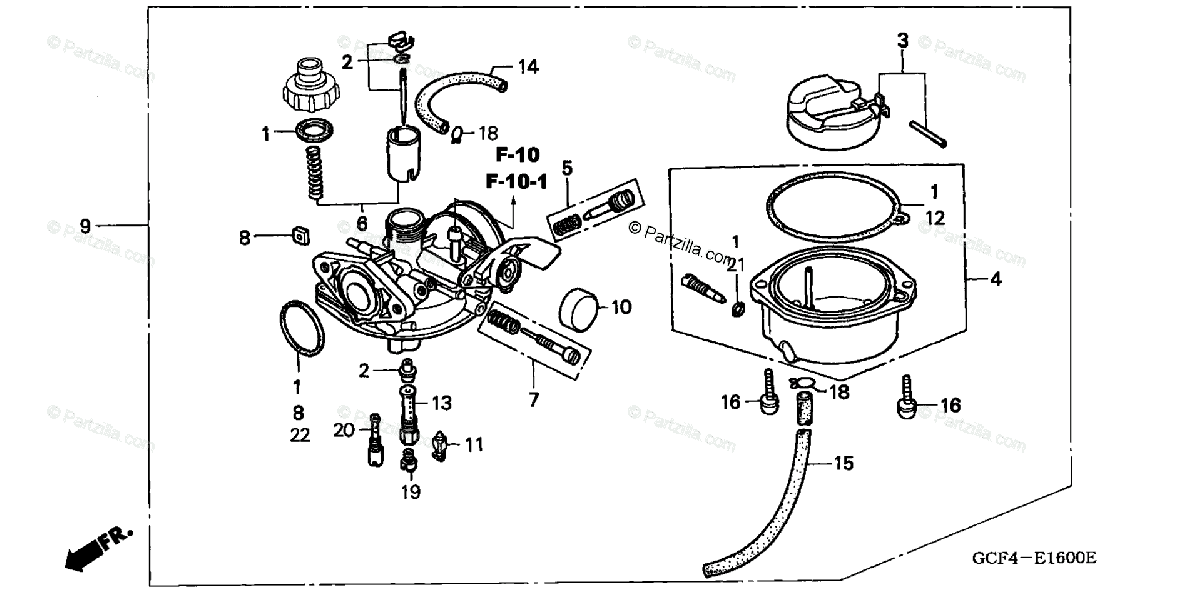 Honda Motorcycle 1998 OEM Parts Diagram for Carburetor | Partzilla.com