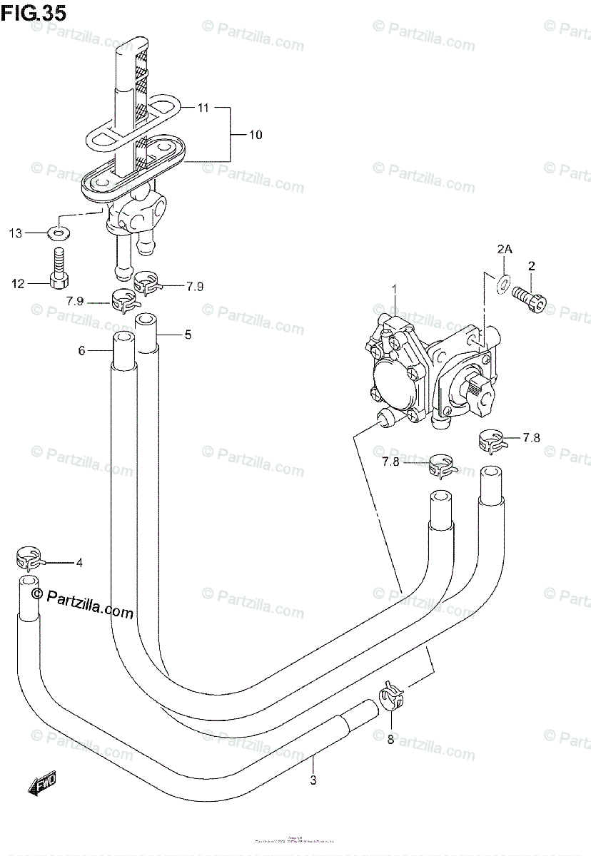 Suzuki Motorcycle 2005 OEM Parts Diagram for FUEL COCK | Partzilla.com