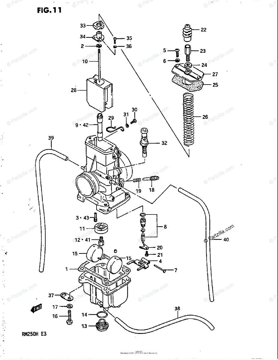 Suzuki Motorcycle 1987 OEM Parts Diagram for CARBURETOR (MODEL G