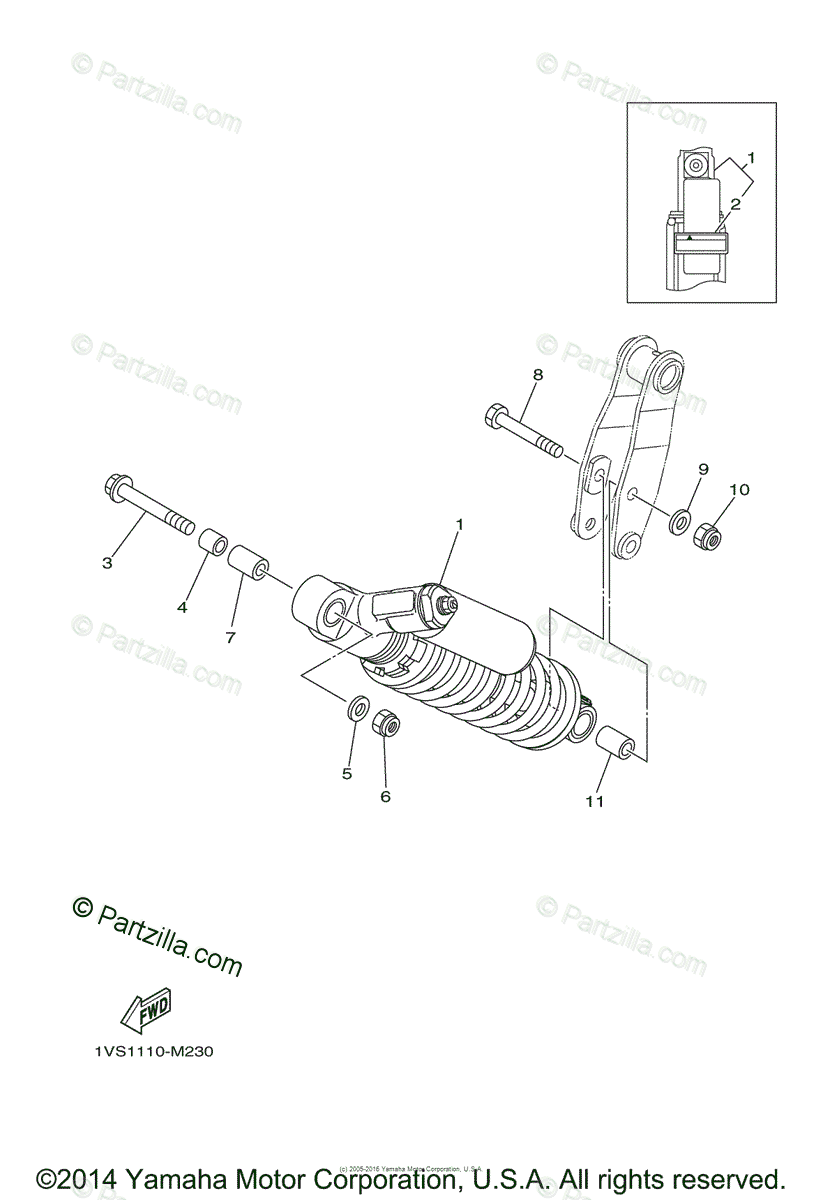 Yamaha ATV 2013 OEM Parts Diagram for Rear suspension | Partzilla.com