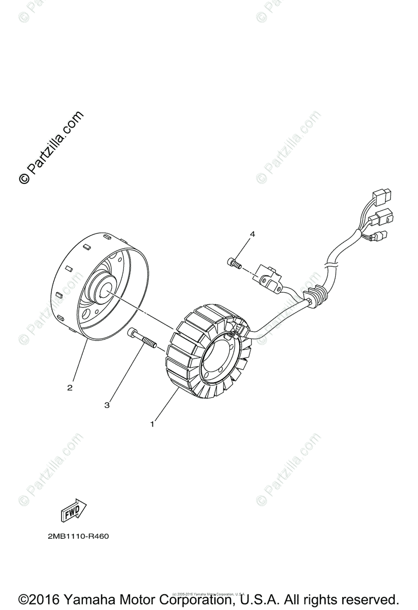 Yamaha Side by Side 2017 OEM Parts Diagram for GENERATOR 