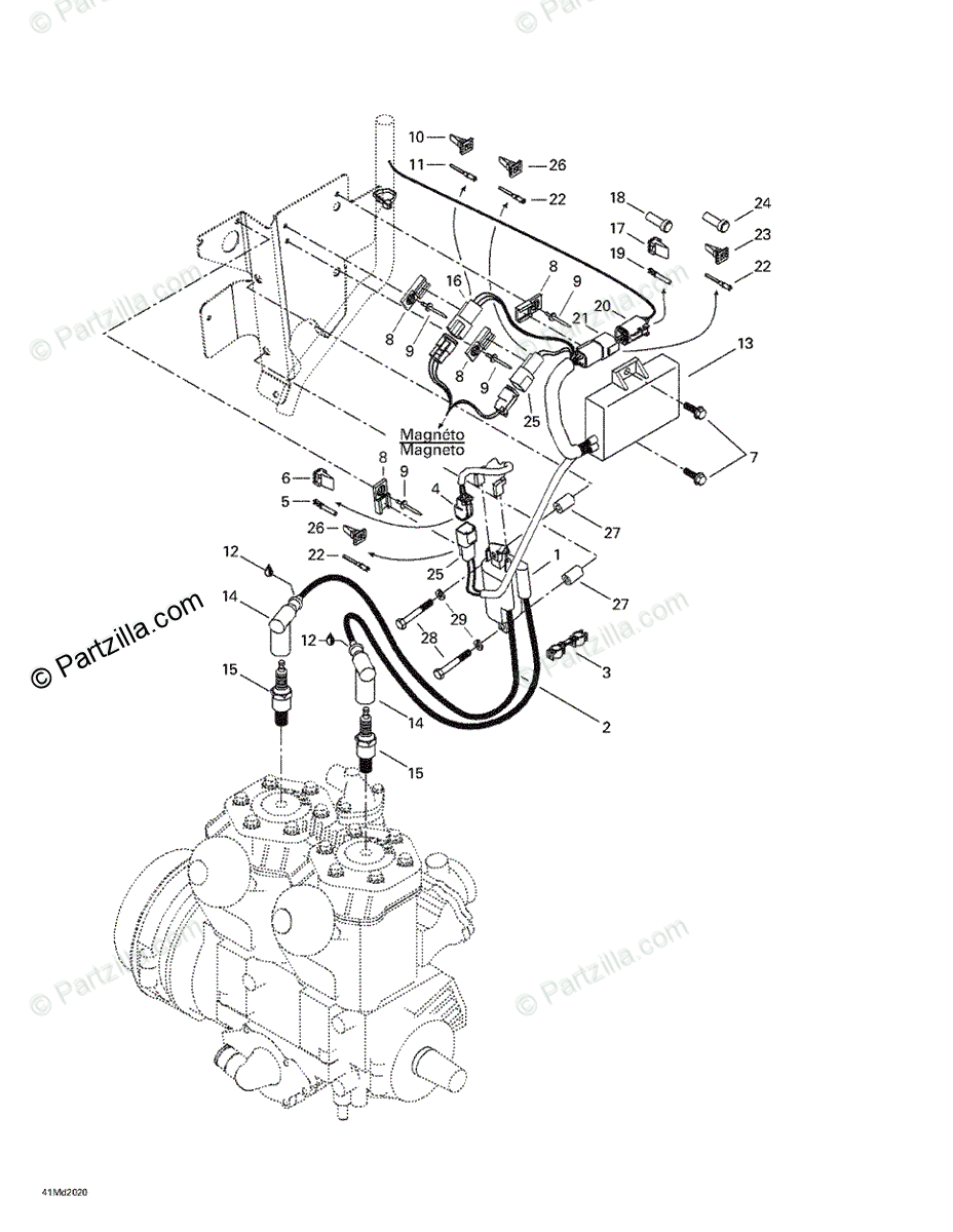 Ski-Doo 2000 MX Z X 440 LC OEM Parts Diagram for Ignition 