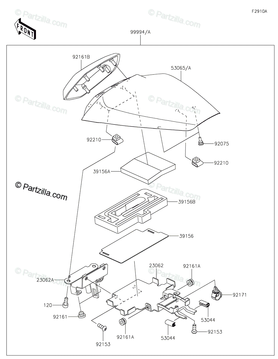 Kawasaki Motorcycle 2022 OEM Parts Diagram for Accessory(Pillion 