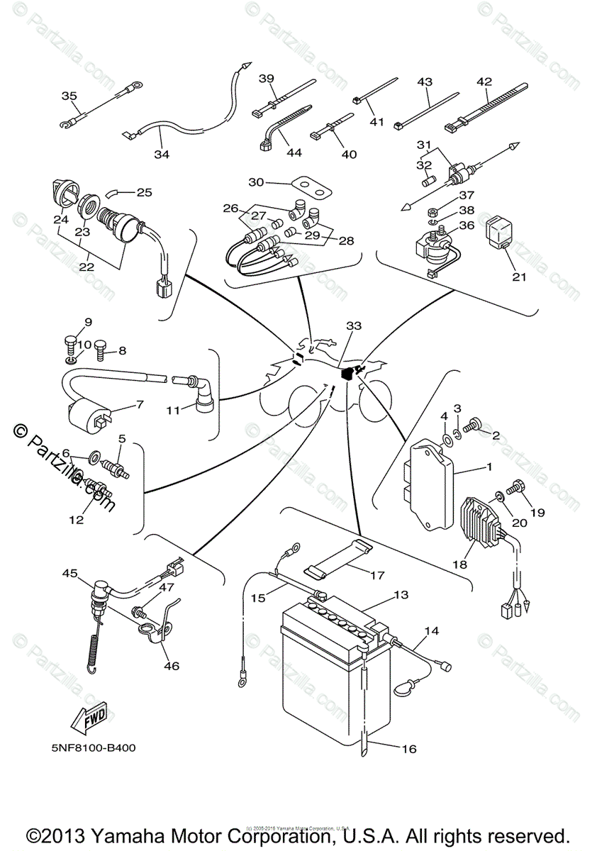 Yamaha ATV 2003 OEM Parts Diagram for Electrical - 1 | Partzilla.com  2003 Yamaha Warrior 350 Wiring Diagram    Partzilla