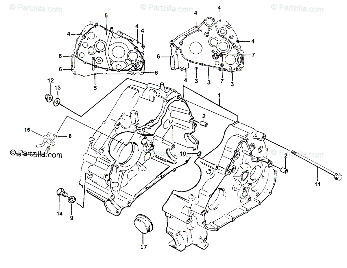 Arctic Cat ATV 1999 OEM Parts Diagram for Crankcase Assembly ...