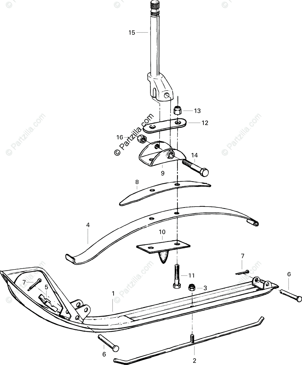 Ski-Doo 1996 ELAN 247 OEM Parts Diagram for Front suspension and 
