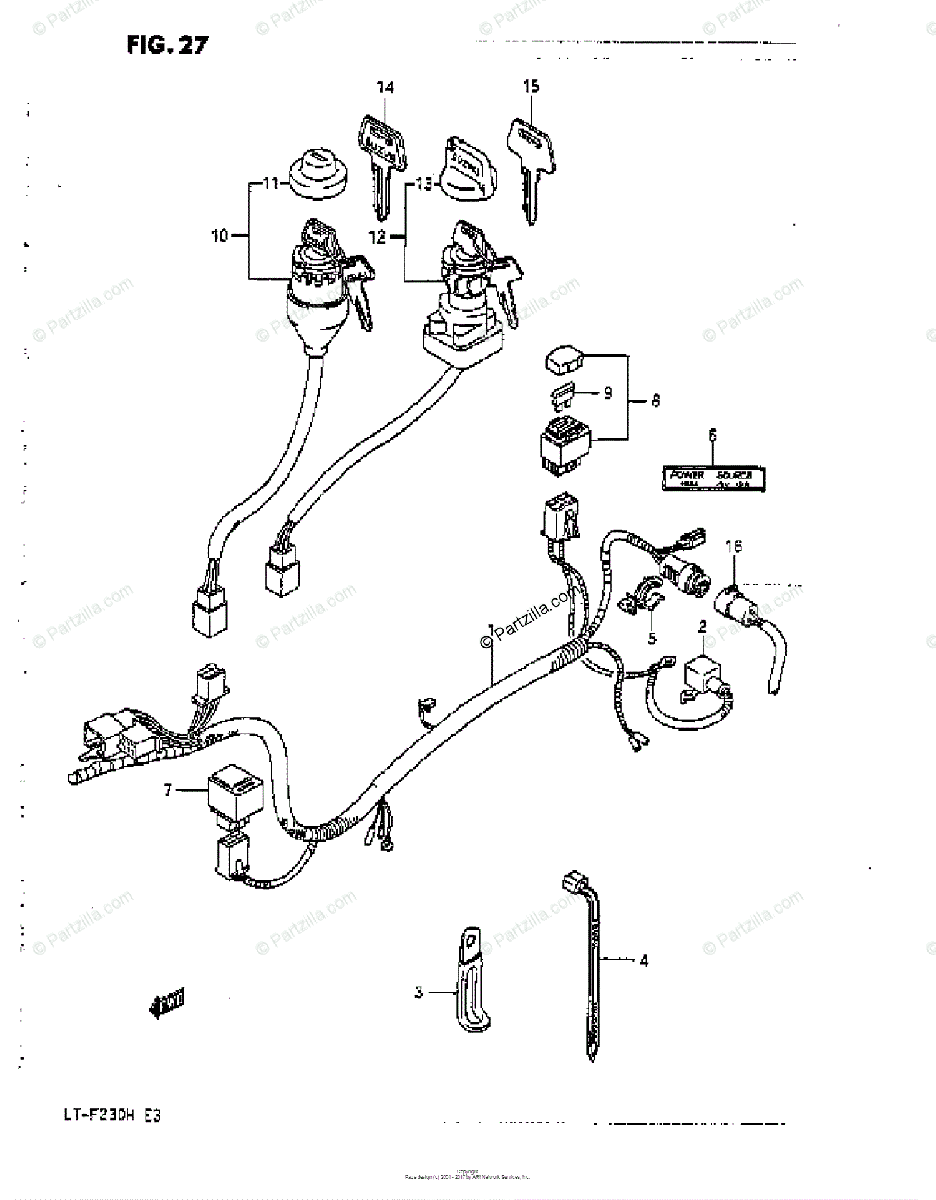 Suzuki ATV 1987 OEM Parts Diagram for WIRING HARNESS | Partzilla.com