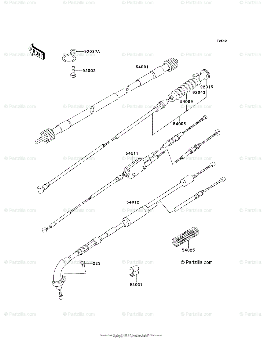 Kawasaki Motorcycle 1999 OEM Parts Diagram for Cables | Partzilla.com