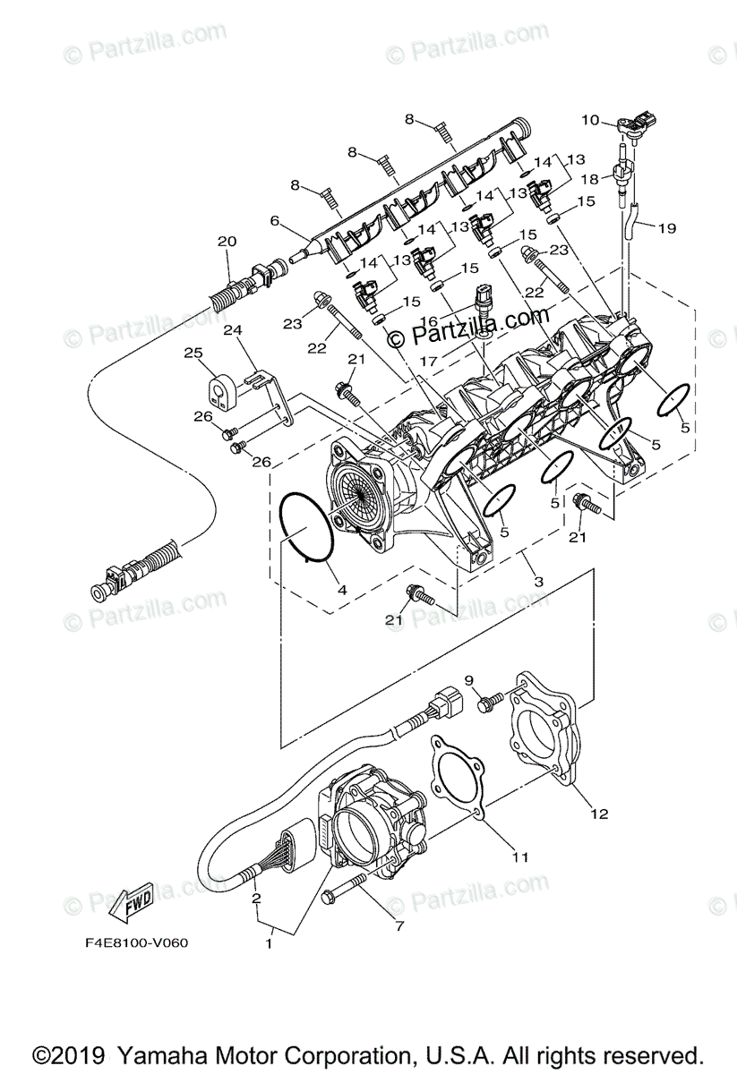Yamaha Waverunner 2020 OEM Parts Diagram for Intake 1 | Partzilla.com