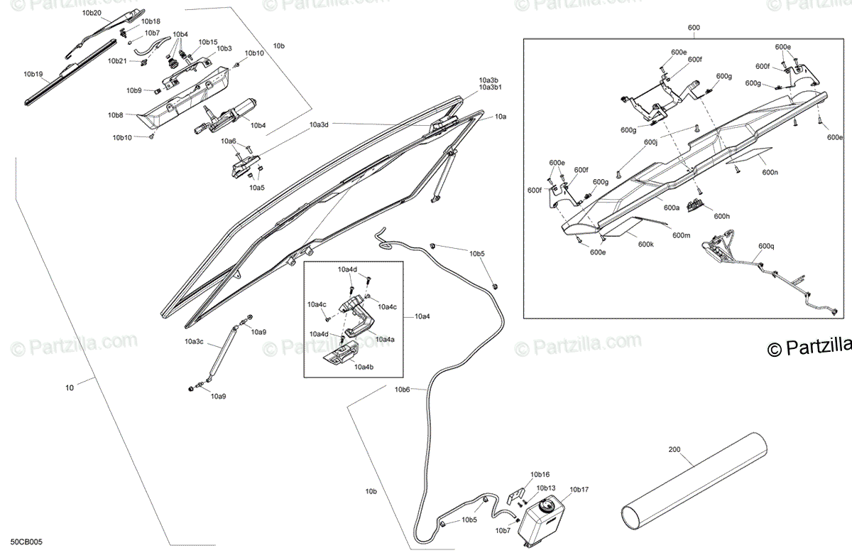 Can-Am Side by Side 2022 OEM Parts Diagram for Body - Windshield 
