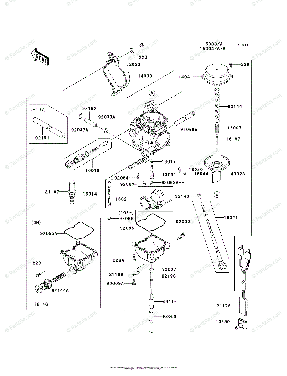 Kawasaki Atv 09 Oem Parts Diagram For Carburetor Partzilla Com