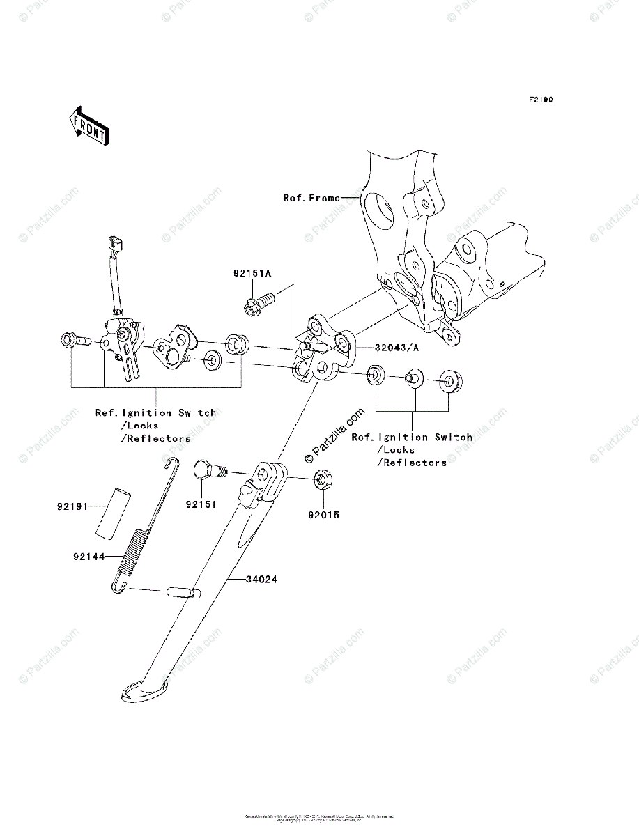 Kawasaki Motorcycle 2007 OEM Parts Diagram for Stand(s 