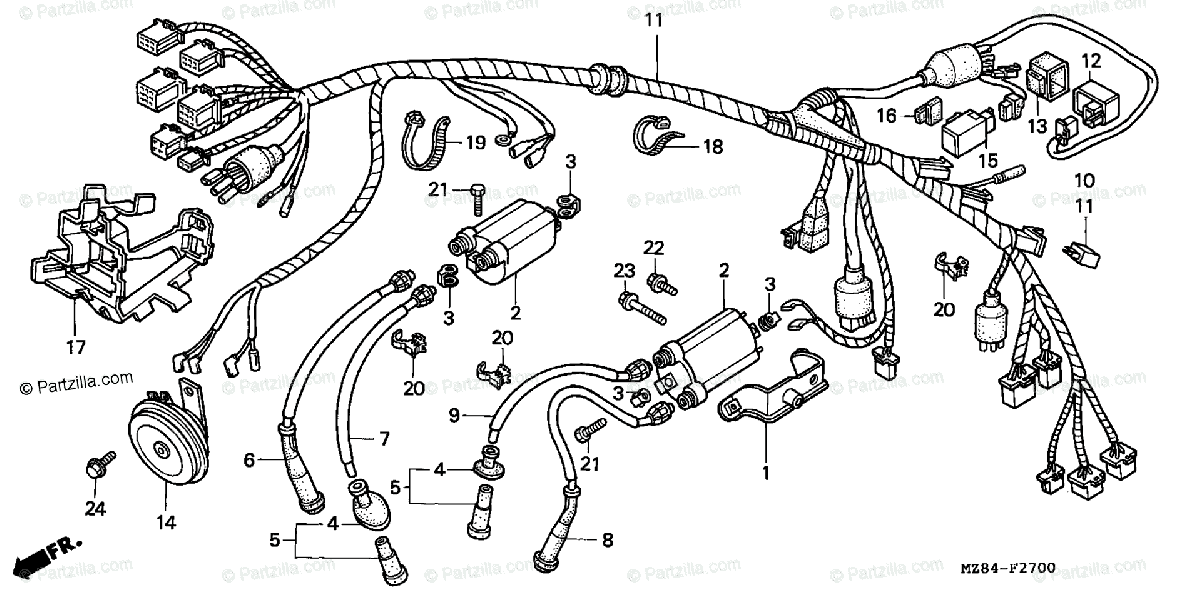 Honda Motorcycle 1998 OEM Parts Diagram for Wire Harness | Partzilla.com Honda Shadow Engine Diagram Partzilla
