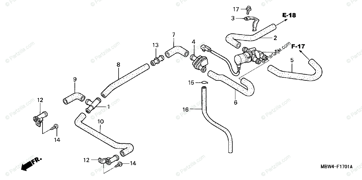Honda Motorcycle 1999 OEM Parts Diagram for SOLENOID VALVE ('99 