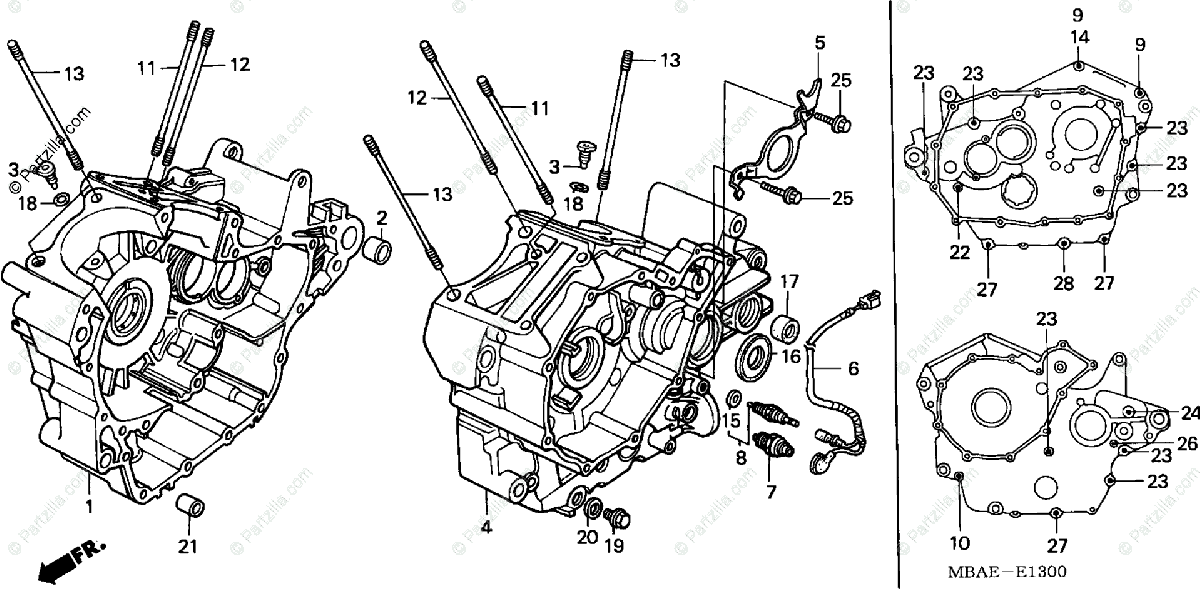 Honda Motorcycle 2002 OEM Parts Diagram for Crankcase