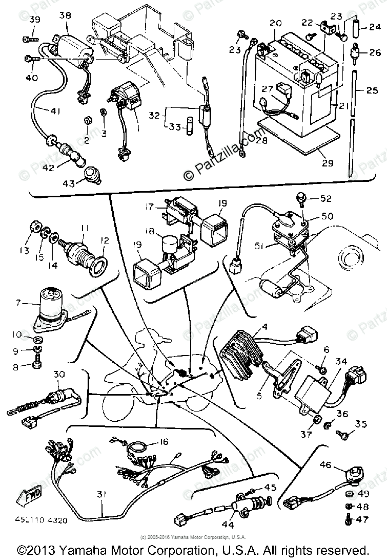 Yamaha Scooter  OEM Parts Diagram for Electrical   1