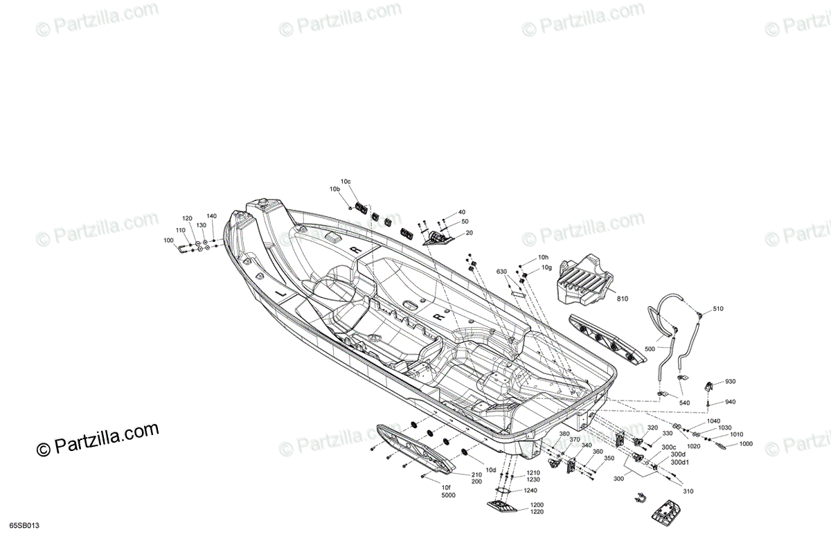 Sea-Doo 2022 RXT X 300 OEM Parts Diagram for Body - Hull 