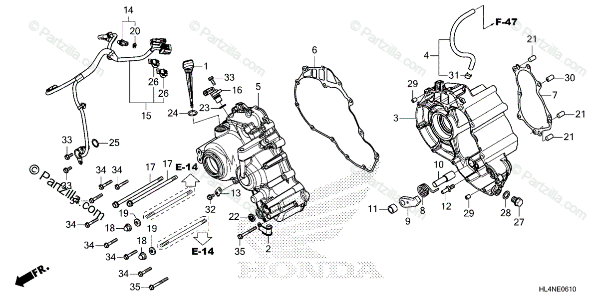 Honda Side by Side 2022 OEM Parts Diagram for Sub-Transmission