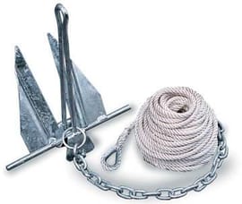 5 LB. Galvanized Steel Quik-Set Fluke Style Anchor Kit w/4' Chain                                                                        