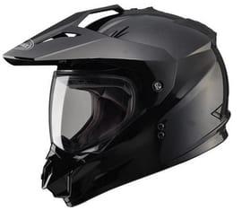 GM11D Dual Sport Solid Helmet Black - LG