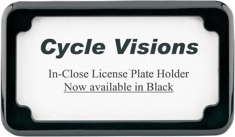24QX-CYCLE-VISIO-CV-4615B Beveled License Plate Frame - Black