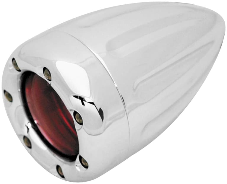 25F0-ARLEN-NESS-12-748 Deep Cut Turn Signals with Fire Ring LED - Red Lens - Chrome Finish - Red LED - Single Filament