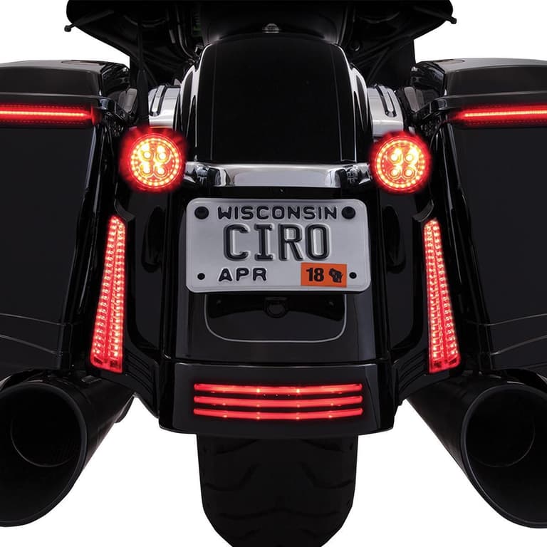 262O-CIRO-45401 Rear Signal Light Inserts - Chrome - Red Lens