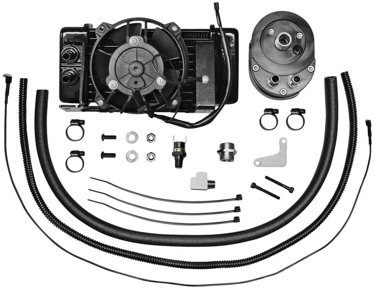 SL3-JAGG-OIL-CO-751-FP2300 Horizontal Low-Mount 10 Row Fan-Assisted Oil Cooler Kit - Black