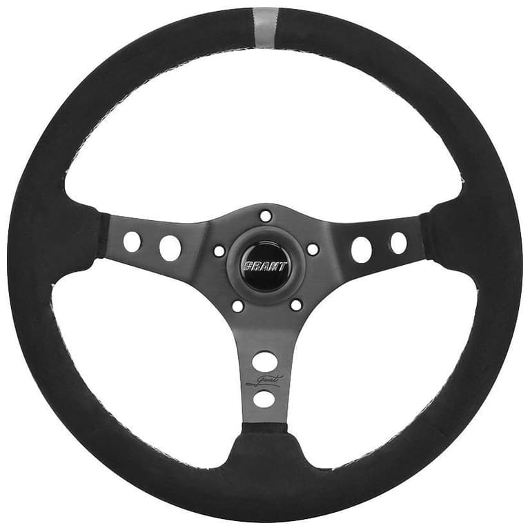 59FT-GRANT-INTER-694 694 Suede Series Steering Wheel - Black/Gray