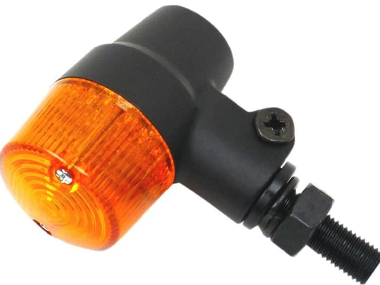 25QT-K-S-TECHNOL-26-8633 Black Satin Aluminum Marker LED Lights - Round #3 with Amber Lens - Three Wire