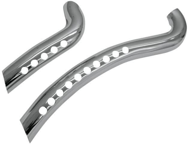 21OG-BASSANI-XH-HS-XL-FF12H Heat Shields for Radial Sweepers Exhaust System - Chrome with Holes