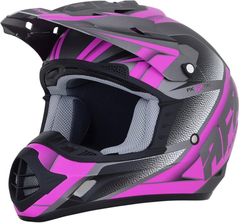3BR-AFX-0110-5211 FX-17 Helmet - Force - Frost Gray/Fuchsia - Large
