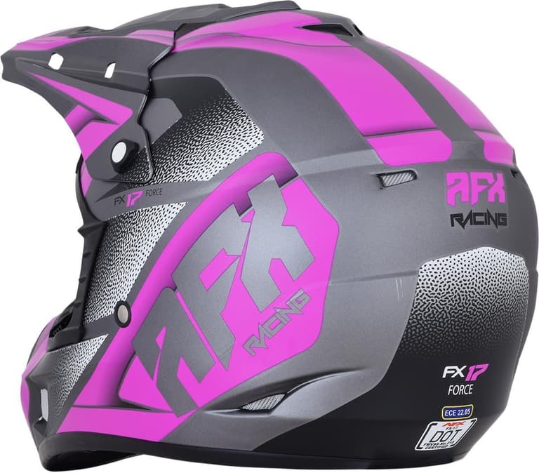 3BR-AFX-0110-5211 FX-17 Helmet - Force - Frost Gray/Fuchsia - Large