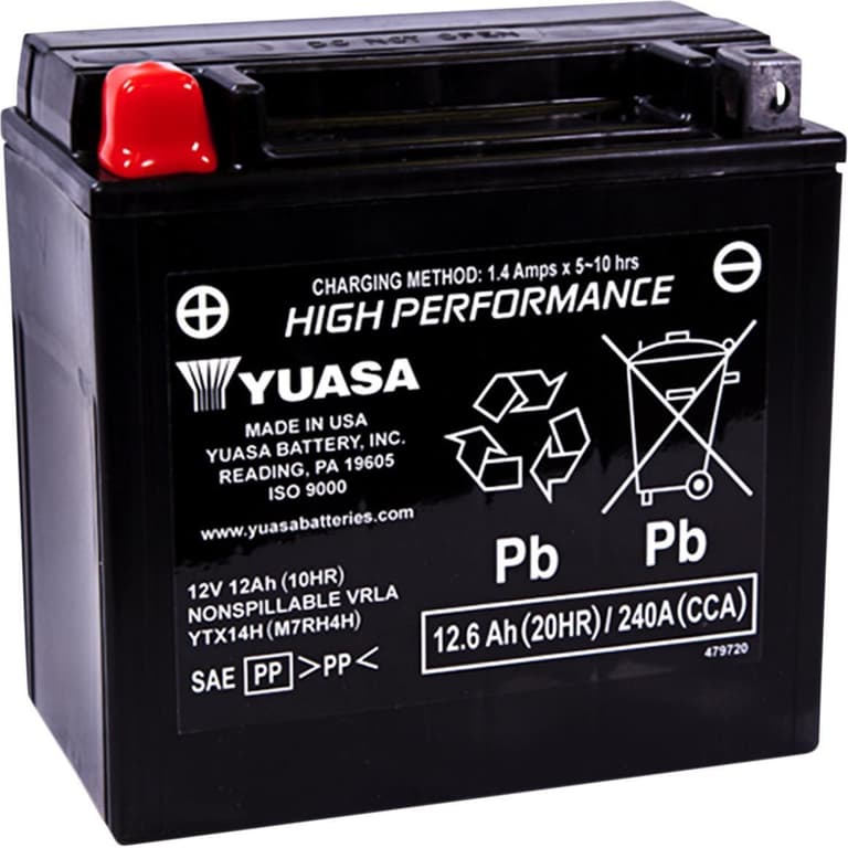 296A-YUASA-YUAM7RH4H AGM Battery - YTX14H