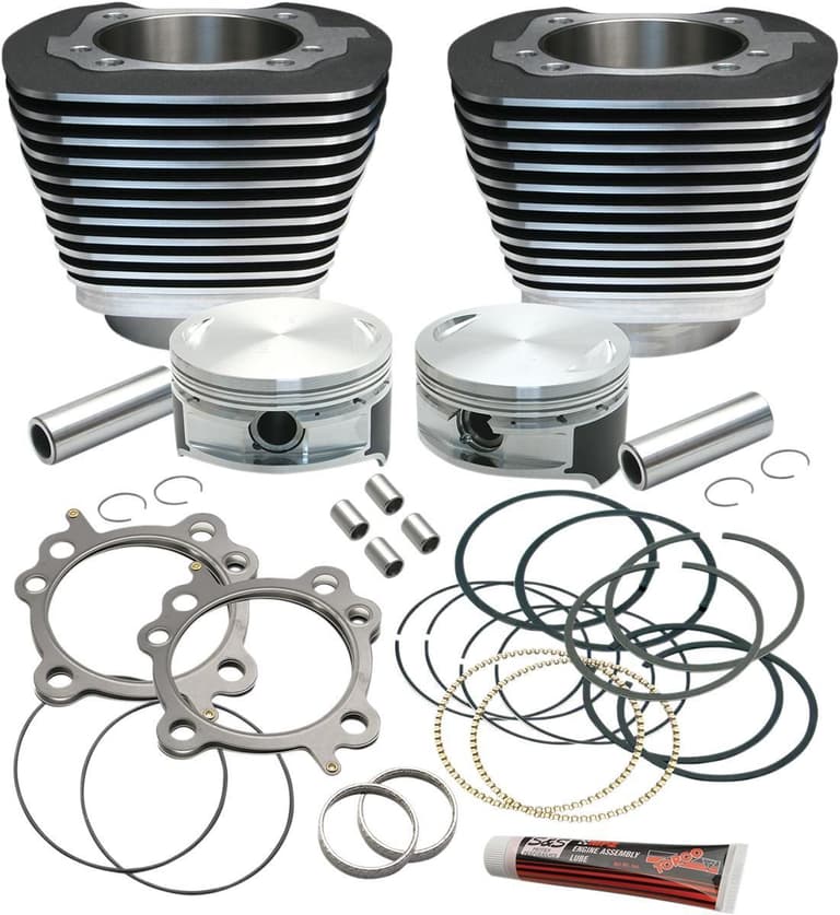 12QZ-S-S-CYCLE-910-0203 Cylinder & Piston Replacement for S&S 106" Stroker Kit - Black
