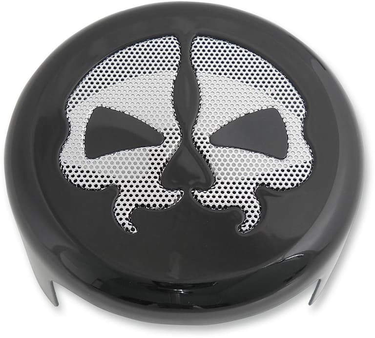 27Q3-DRAG-SPECIA-21070250 Horn Cover - Black with Chrome Skull