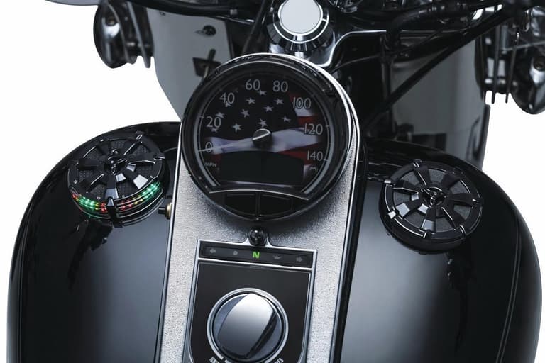 2AW2-KURYAKYN-7383 Alley Cat LED Fuel and Battery Gauges - Gloss Black - 3" Diameter