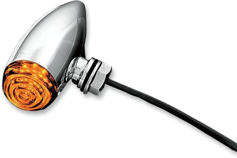 25FE-KURYAKYN-2500 Mini LED Bullet Lights - Amber/Smoke Lens - Chrome