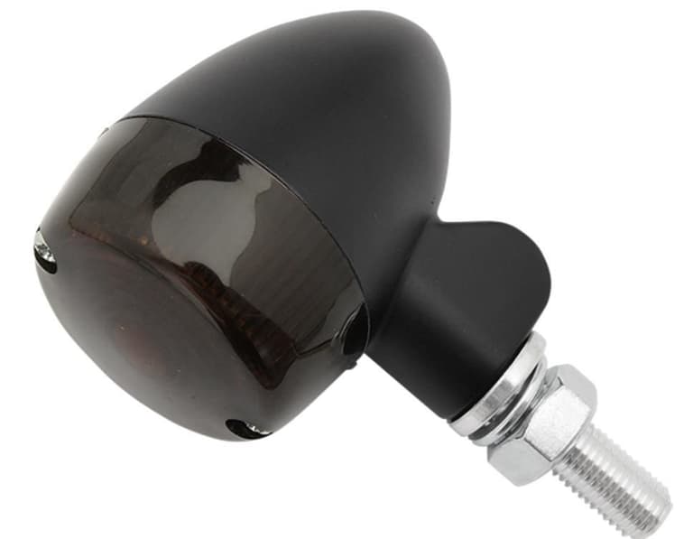 25PO-K-S-TECHNOL-26-8325BK Black Satin Aluminum Marker LED Lights - Round #1 with Smoke Lens - Two Wire