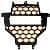 47IE-MODQUAD-RZR-FGLS-XP-OR Front Grill with 10in. Light Bar - Black/Orange