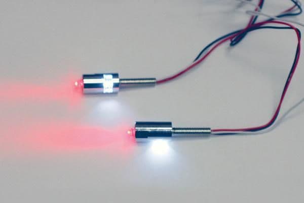 24UH-CUSTOM-DYNA-TB03C LED License Plate Tag Bolts with White LEDs and Red Turn/Brake or Turn/Running LEDs - White