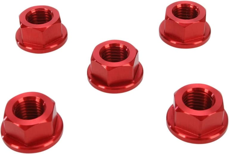 2DPM-DRIVEN-DSN5RD Aluminum Sprocket Nuts - Red - M10 x 1.25