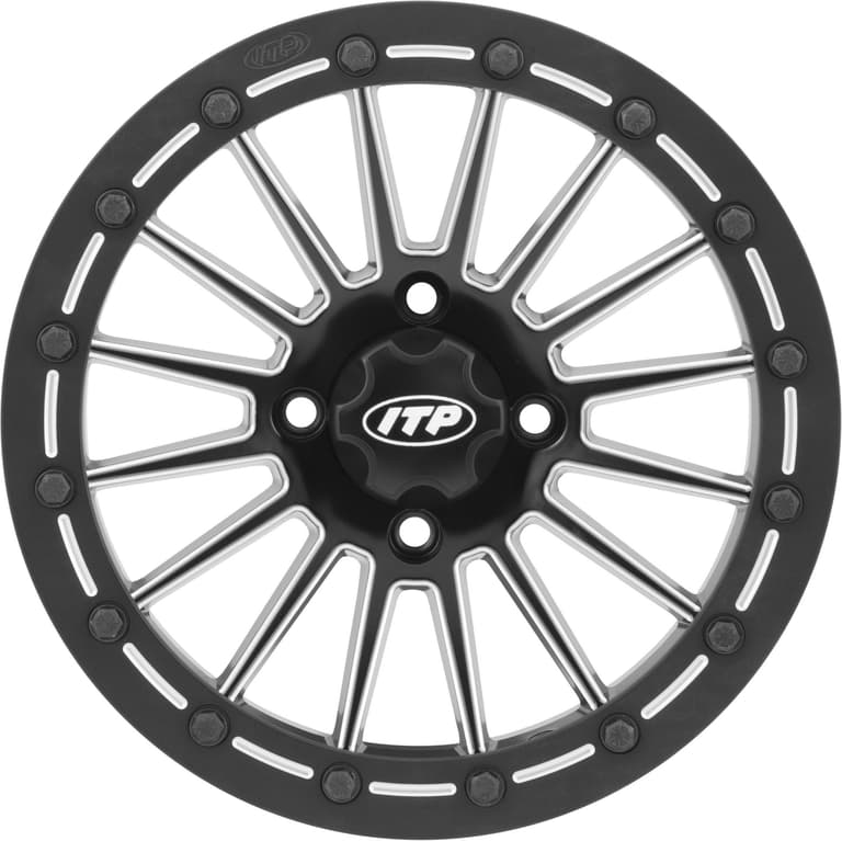 85R-ITP-1428649727B SD-Series Single Beadlock Wheel - 14x7 - 5+2 Offset - 4/110 - Matte Black Milled