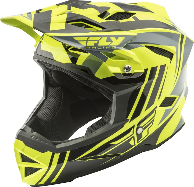 99I2-FLY-RACING-73-9164YM Default Graphics Youth Helmet Hi-Vis/Black - YM