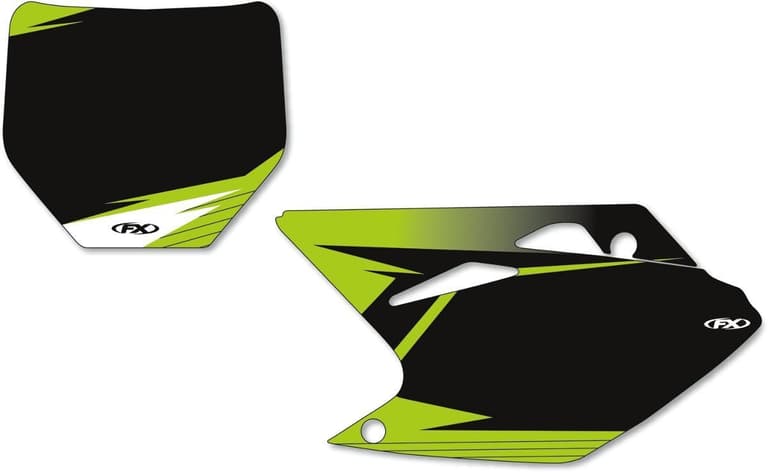 30LV-FACTORY-EFF-12-64120 Graphic Number Plates - Black/Green - KX250F