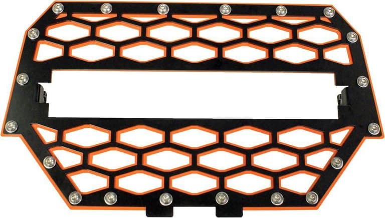 47IA-MODQUAD-RZR-FGLS-1K-OR Front Grill with 10in. Light Bar - Black/Orange
