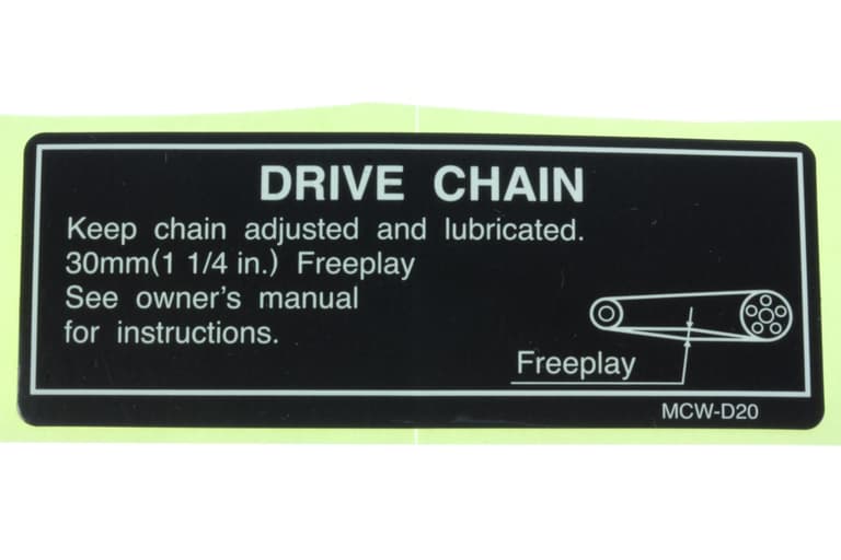 87507-MCF-D30 LABEL, DRIVE CHAIN