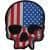 2POO-LETHAL-LT30180 USA Flag Skull Embroidered Patch