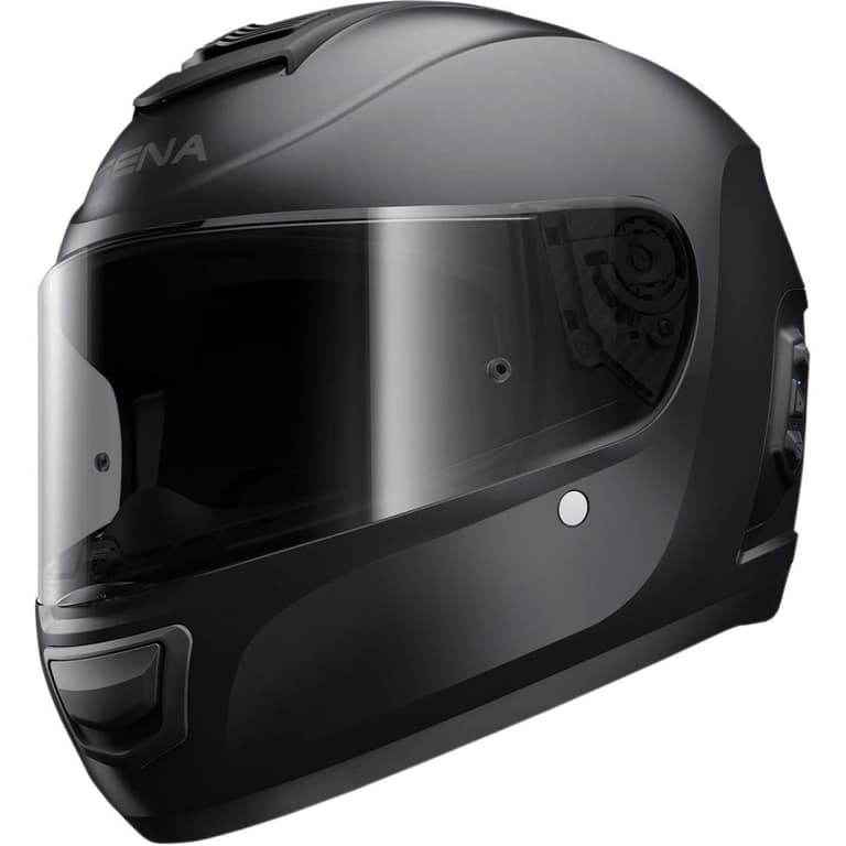77CB-SENA-MOI-STD-MB-XS-0 Momentum Inc Solid Smart Helmet - Black - XS